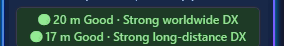 Band conditions displayed on Custom MC Taskbar