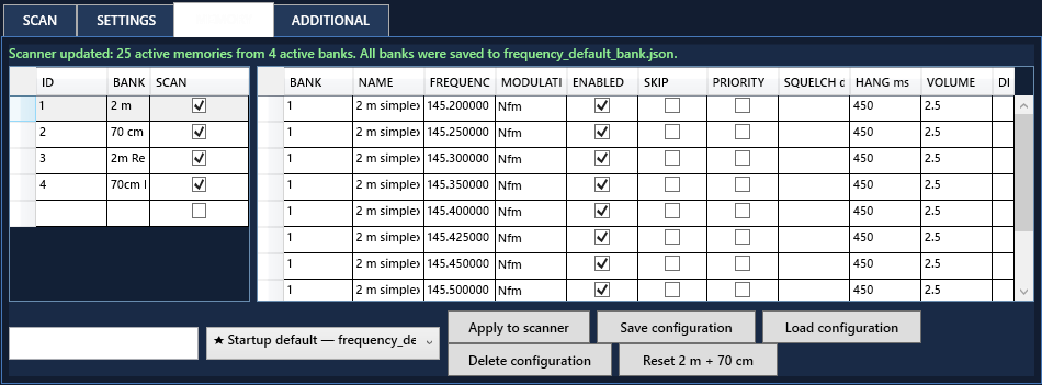 RTL-SDR memory bank editor